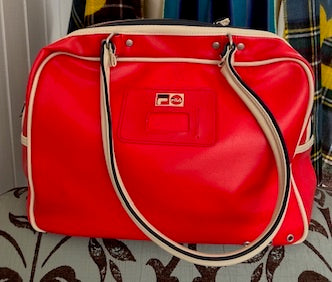 'FILA Vintage' Range Bowling Bag in Red, Cream & Navy