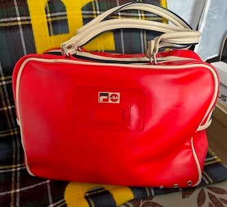 'FILA Vintage' Range Bowling Bag in Red, Cream & Navy